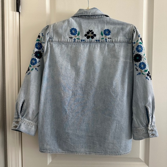 Lucky Brand Embroidered Denim Shirt Size S - Picture 9 of 16